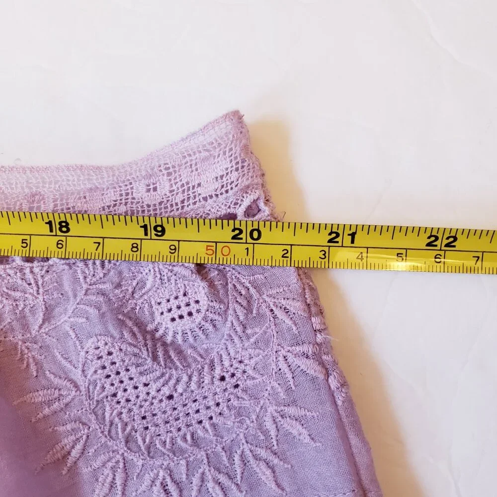 LOVESHACKFANCY Wisteria Sully Embroidered Lace Cotton Crop Top - Picture 7 of 13